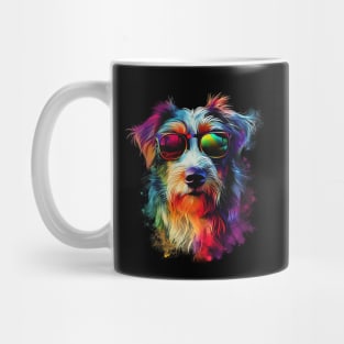 Colourful Cool Golden Doodle Dog with Sunglasses Mug